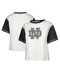 Women's '47 Brand White Distressed Notre Dame Fighting Irish Premier Tilda T-shirt