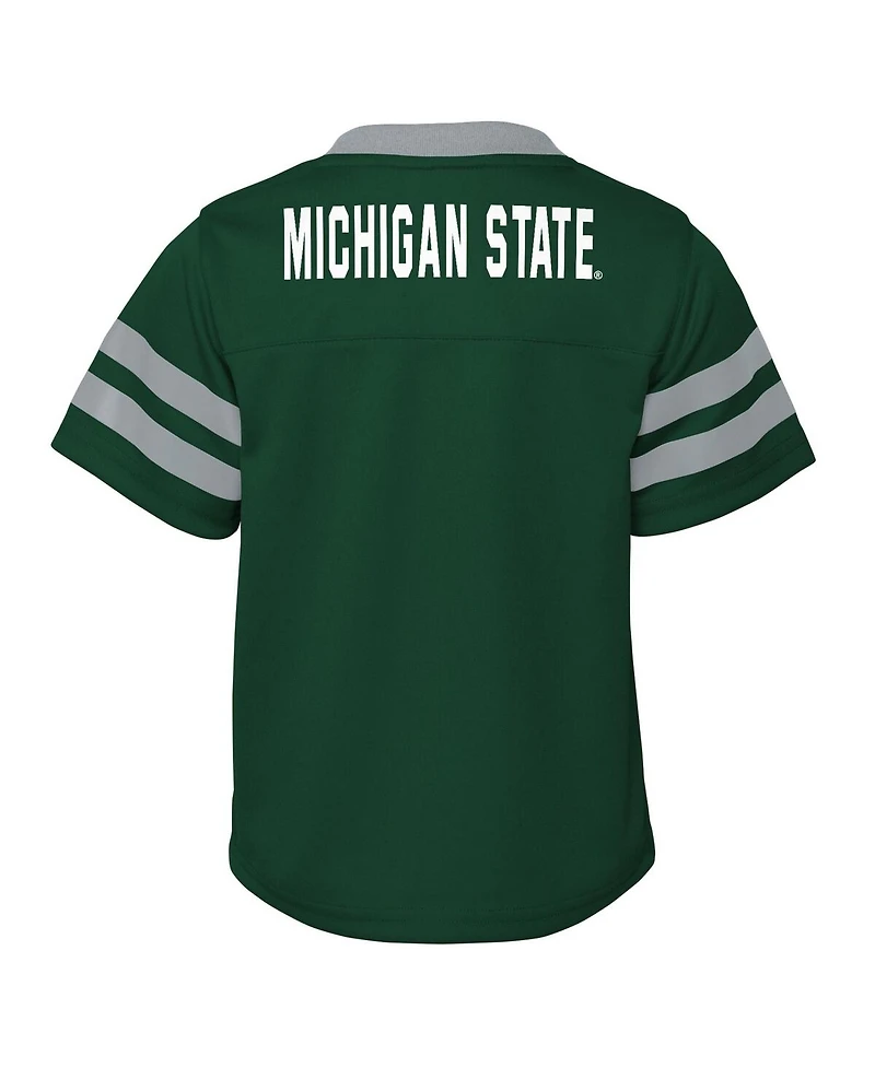 Toddler Boys and Girls Green Michigan State Spartans Two-Piece Red Zone Jersey Pants Set
