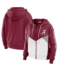 Women's Wear by Erin Andrews Crimson Alabama Crimson Tide Colorblock Full-Zip Hoodie Jacket