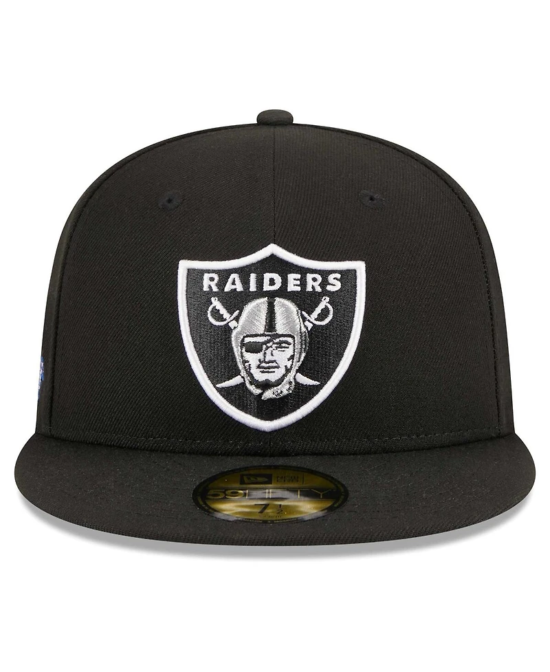 Men's New Era Black Las Vegas Raiders Main Patch 59FIFTY Fitted Hat