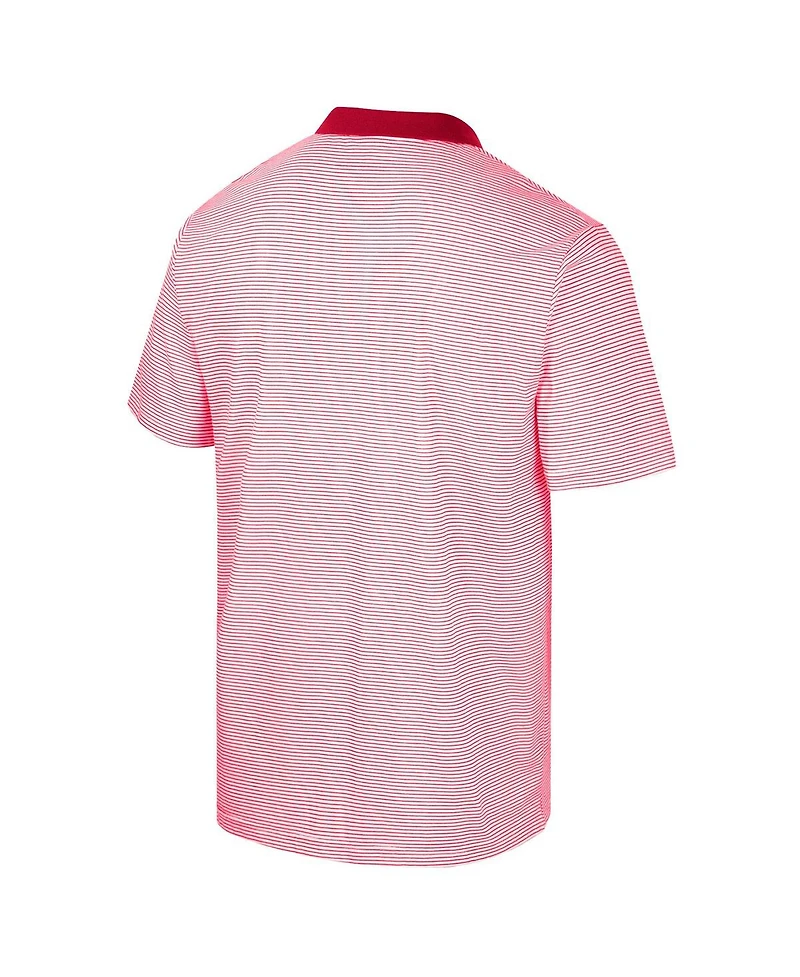 Men's Colosseum Red Stanford Cardinal Print Stripe Polo Shirt