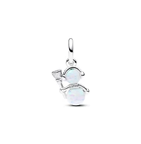 Pandora Cubic Zirconia Opalescent Snowman Dangle Charm
