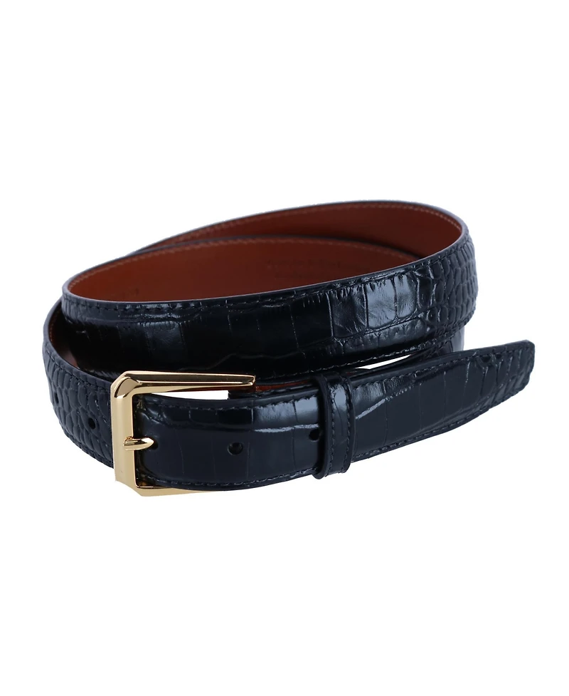Trafalgar Men's 30mm Mock Alligator Embossed Italian Leather Belt