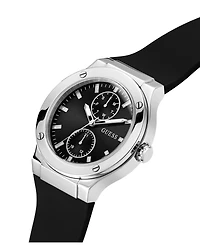 Guess Men's Multi-Function Black Silicone Watch 45mm