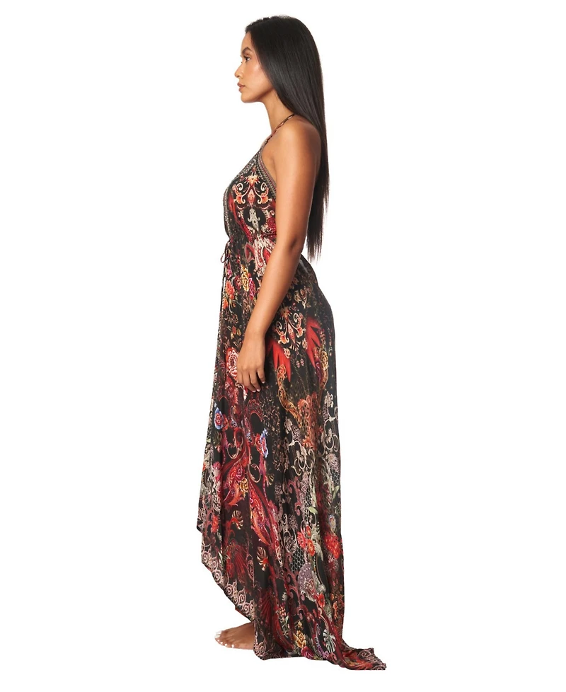 La Moda Clothing Women's Maxi Halterneck Dress