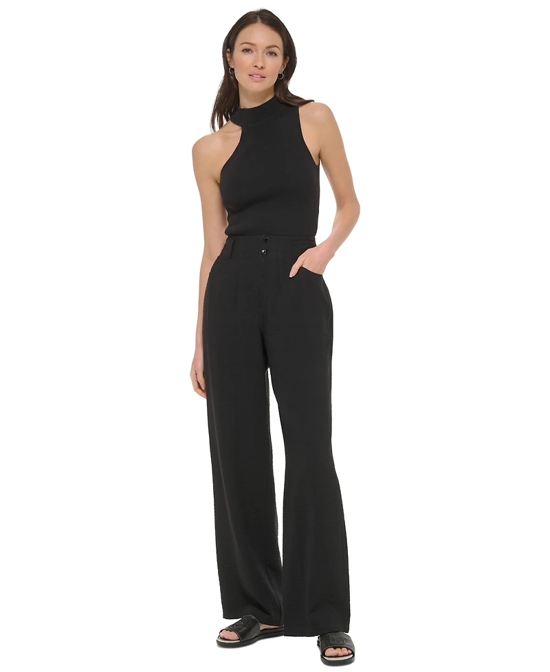Dkny Women's Top-Stitched Crinkle Trousers