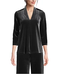 Lands' End Women's 3/4 Sleeve Velvet Top