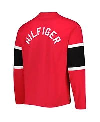 Men's Tommy Hilfiger Red Chicago Blackhawks Walter Lace-Up Long Sleeve Top
