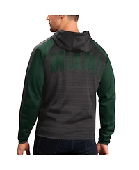 Men's G-iii Sports by Carl Banks Black Miami Hurricanes Neutral Zone Raglan Full-Zip Track Jacket Hoodie