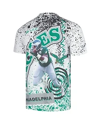 Men's Mitchell & Ness Reggie White White Philadelphia Eagles Retired Player Name and Number Burst T-shirt