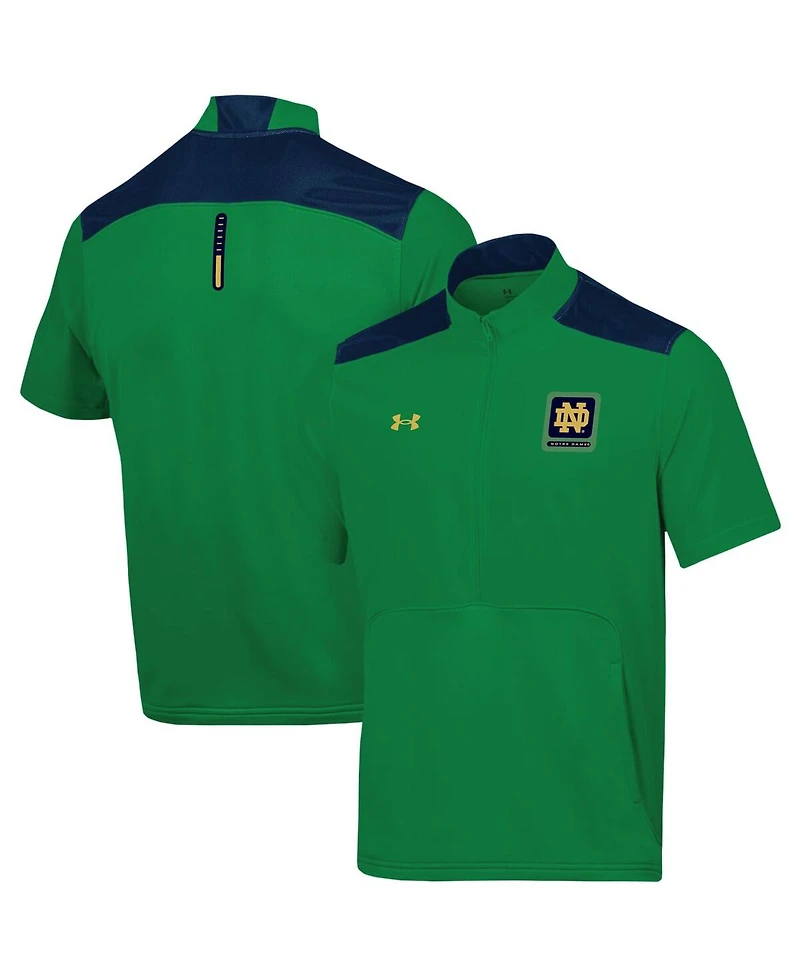 Men's Under Armour Green Notre Dame Fighting Irish Motivate Half-Zip Jacket