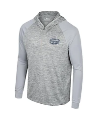 Men's Colosseum Gray Florida Gators Cybernetic Raglan Quarter-Zip Hooded Top