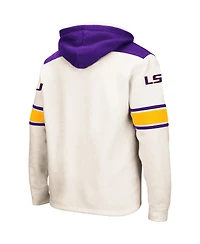 Men's Colosseum Cream Lsu Tigers 2.0 Lace-Up Hoodie