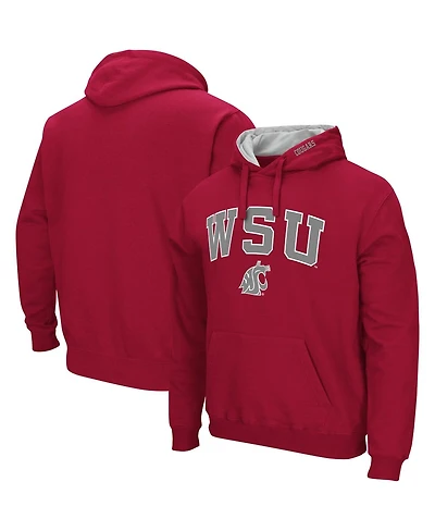 Men's Colosseum Washington State Cougars Arch & Team Logo 3.0 Pullover Hoodie