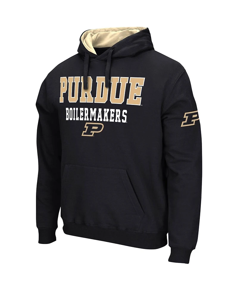 Men's Colosseum Black Purdue Boilermakers Sunrise Pullover Hoodie