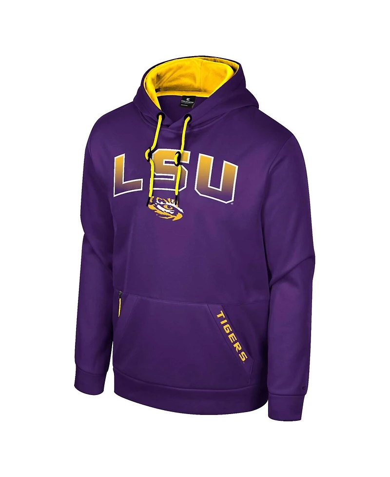 Men's Colosseum Purple Lsu Tigers Reese Pullover Hoodie