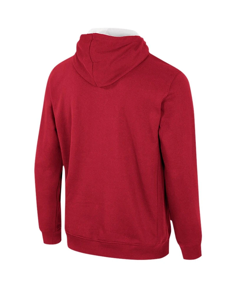 Men's Colosseum Crimson Alabama Tide Half-Zip Hoodie