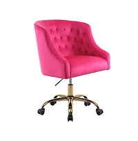 Hulala Home Modern Cute Velvet Desk Chair with Gold Base for Living Room,Bedroom