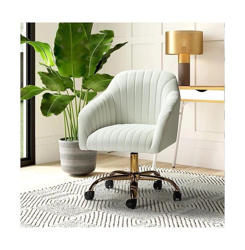 Hulala Home Modern Cute Velvet Office Desk Chair