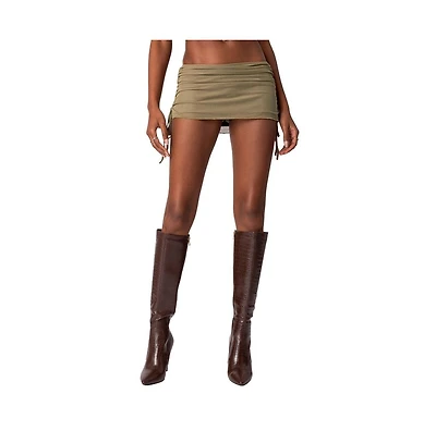 Edikted Women's Joy sheer mesh drawstring mini skirt