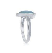Sterling Silver Heart-Shaped Larimar Ring