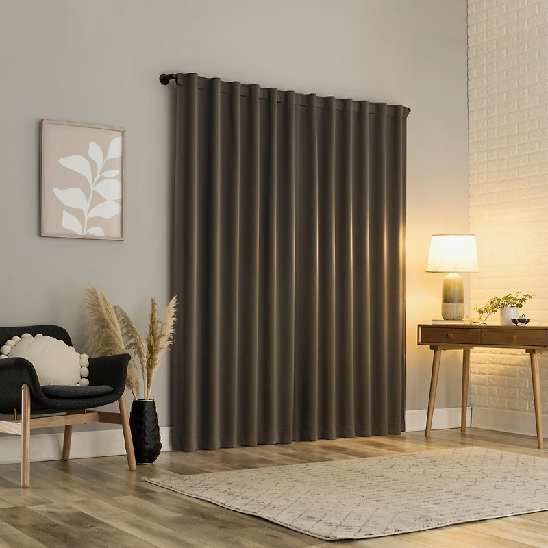 Aria Magnetic Closure Theater Grade 100% Blackout Back Tab Curtain Panel Pair