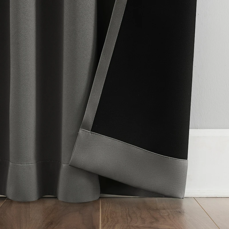 Aria Magnetic Closure Theater Grade 100% Blackout Back Tab Curtain Panel Pair