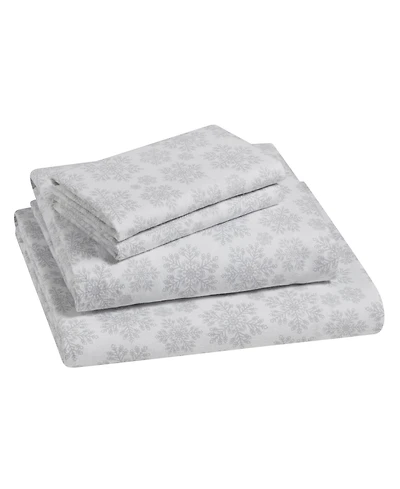Tahari Home Snowflake 100% Cotton Flannel 4-Pc. Sheet Set, Full