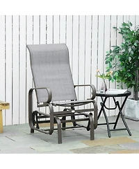 Outsunny Gliding Lounger Chair, Outdoor Swinging Chair with Smooth Rocking Arms and Lightweight Construction for Patio Backyard
