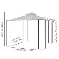 Outsunny 10'x10' Garden Gazebo, Patio Party Shelter, 2 Tier Roof,