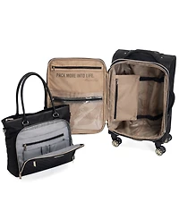 Chelsea Softside Chevron Expandable 2pc 20" Carry-On Luggage + Matching 15" Laptop Tote Set