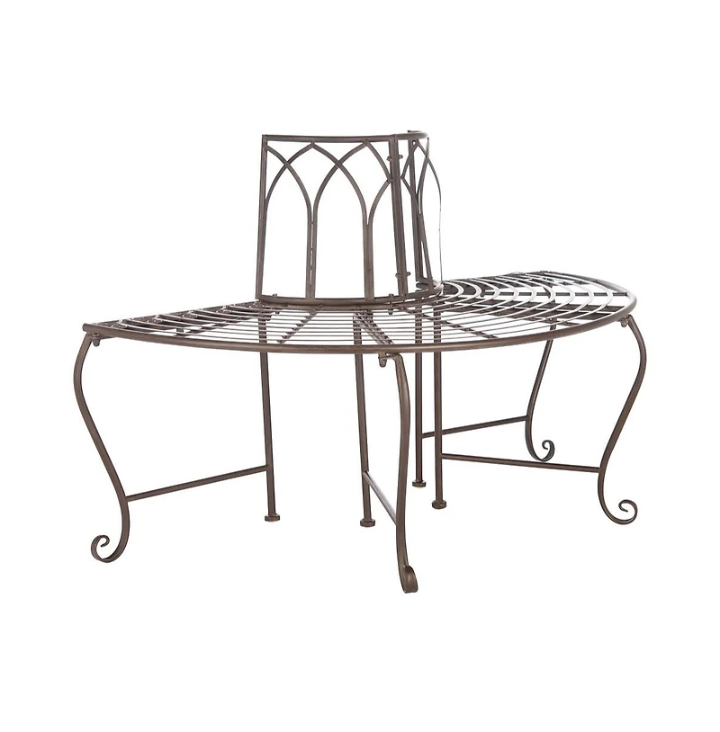 Abia Wrought Iron 50 Inch W Outdoor Tree Bench