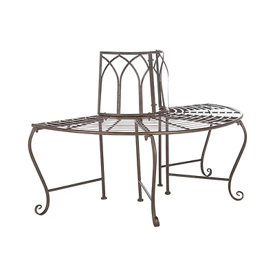 Abia Wrought Iron 50 Inch W Outdoor Tree Bench