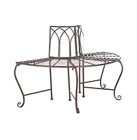 Abia Wrought Iron 50 Inch W Outdoor Tree Bench
