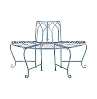 Abia Wrought Iron 50 Inch W Outdoor Tree Bench