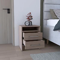 Depot E-shop Leyva Nightstand, Two Drawers, Superior Top
