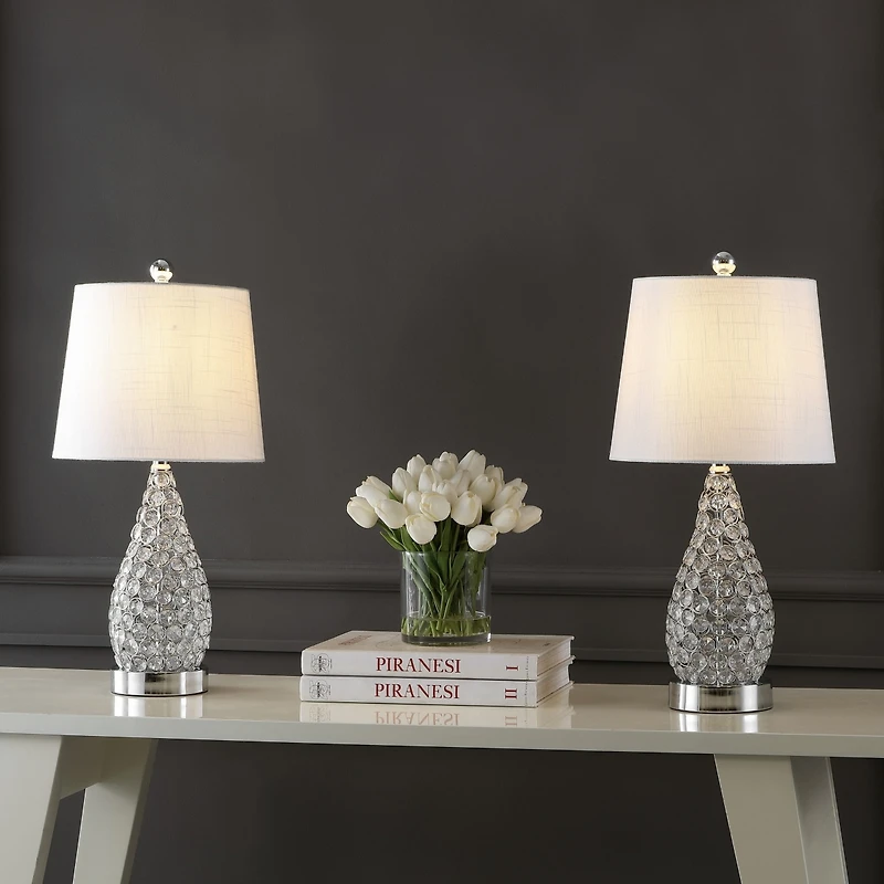 Lily Midcentury Modern Iron Led Table Lamp with Usb Charging Port (Set of 2)