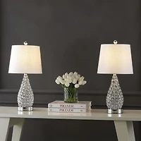 Lily Midcentury Modern Iron Led Table Lamp with Usb Charging Port (Set of 2)