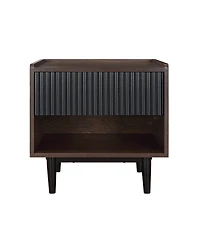 Manhattan Comfort Duane 20.23" Ribbed 1-Drawer Nightstand