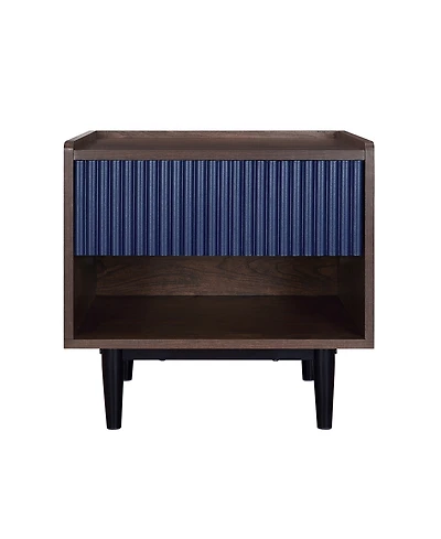 Manhattan Comfort Duane 20.23" Ribbed 1-Drawer Nightstand