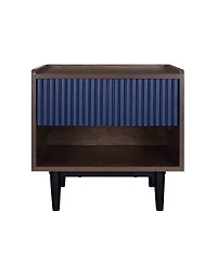 Manhattan Comfort Duane 20.23" Ribbed 1-Drawer Nightstand