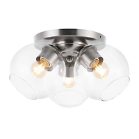 Iris Farmhouse Rustic Iron/Glass Led Semi Flush Mount