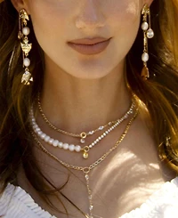 Ettika Crystal Teardrop Threader Earrings