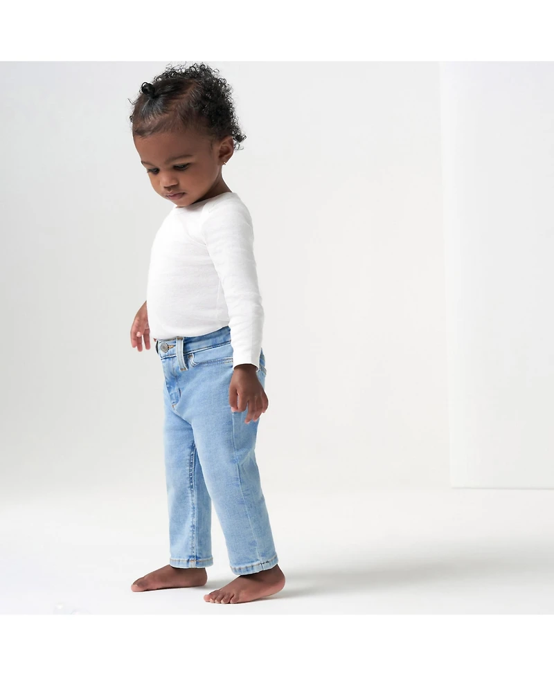 Gerber Baby Boys Neutral Straight Fit Jeans With Elastic Back