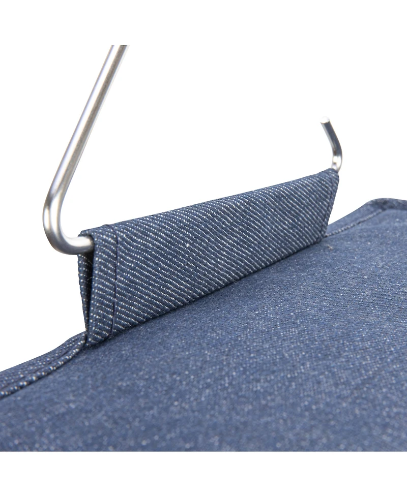 Household Essentials Hanging Cotton Blend Closet Organizer with 3 Storage Shelves, Denim