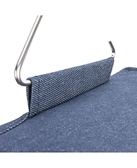 Household Essentials Hanging Cotton Blend Closet Organizer with 3 Storage Shelves, Denim