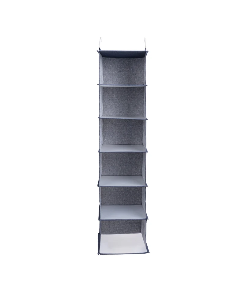 Household Essentials Hanging Closet Organizer with 6 Storage Shelves, Denim