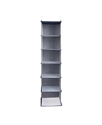 Household Essentials Hanging Closet Organizer with 6 Storage Shelves, Denim