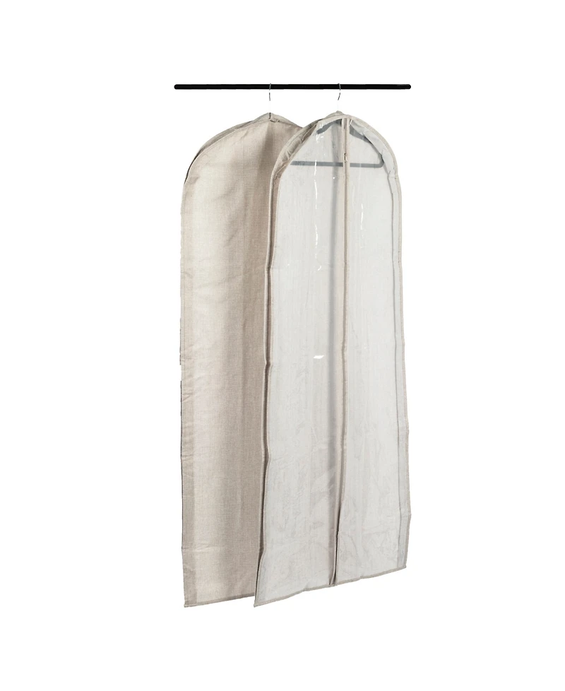 Household Essentials Hanging Zippered Garment Storage Bag with Clear Vision Front, Set of 2