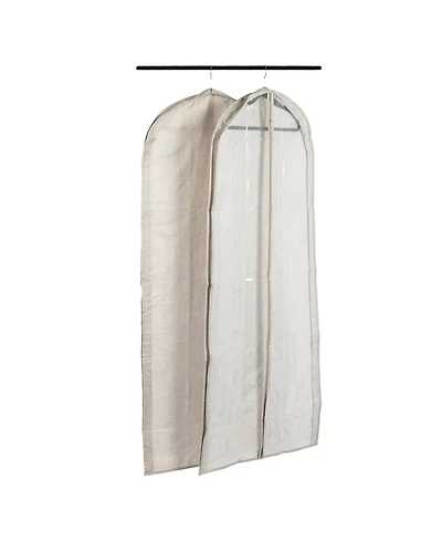 Household Essentials Hanging Zippered Garment Storage Bag with Clear Vision Front, Set of 2